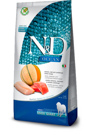 N&D OCÉAN SAUMON, MORUE & MELON ADULTE MED/MAXI 12kg